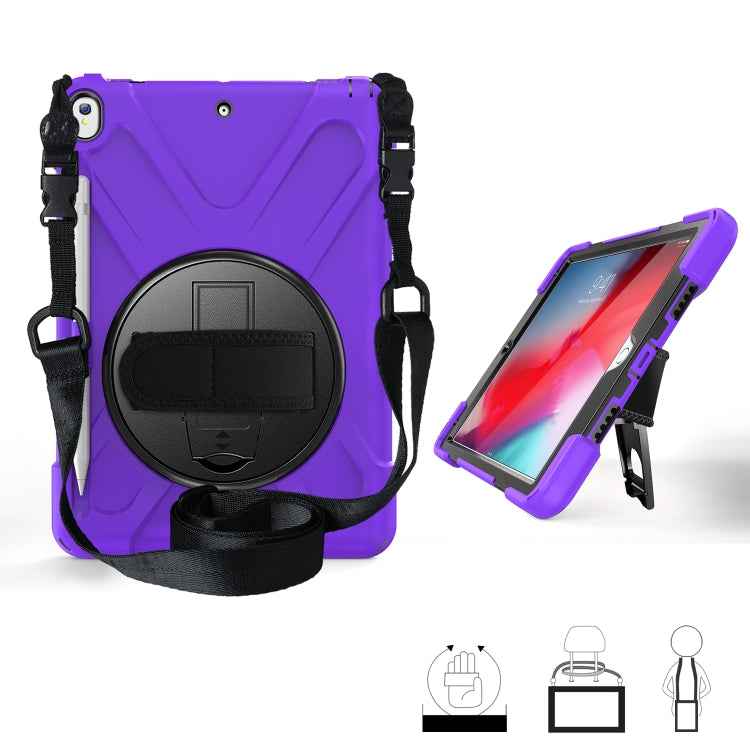 360 Degree Rotation Silicone Protective Cover with Holder & Hand Strap & Long Strap & Pencil Slot