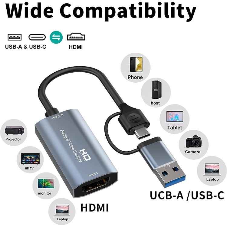 Z29 HDMI/M to USB-Type C/M HD Video Capture Card