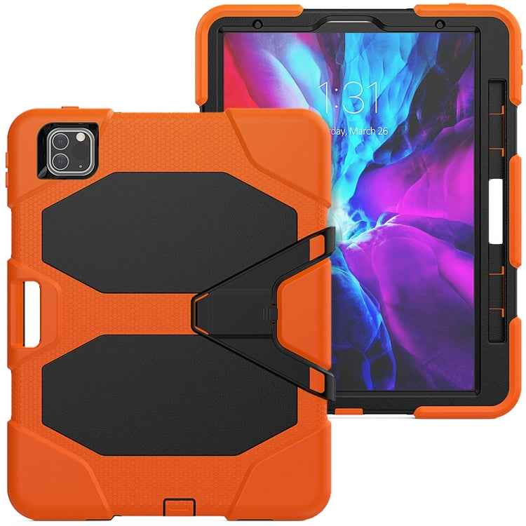 For iPad Pro 11 inch (2020) Shockproof Colorful Silicon + PC Protective Case with Holder & Shoulder Strap & Hand Strap & Pen Slot