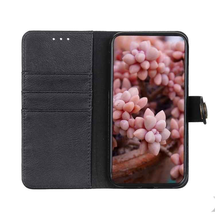 KHAZNEH Cowhide Texture PU + TPU Left and Right Open Leather Case with Bracket & Line Card and Wallet