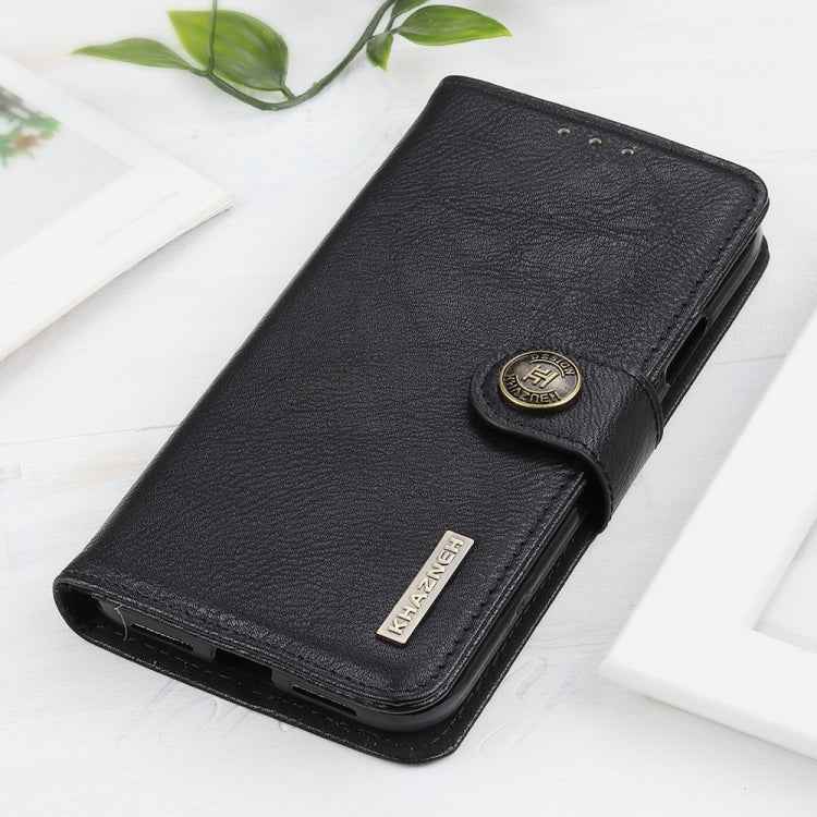 KHAZNEH Cowhide Texture PU + TPU Left and Right Open Leather Case with Bracket & Line Card and Wallet