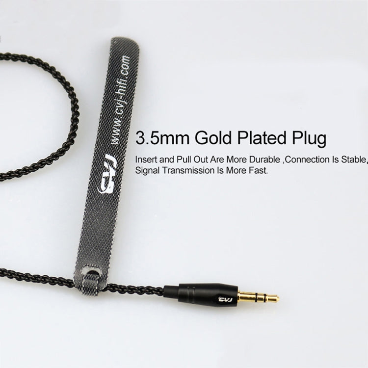 CVJ-V1 1.25m Oxygen-free Copper Silver Plated Upgrade Cable, For MMCX Earphones, With Mic, For MMCX Earphones, Without Mic