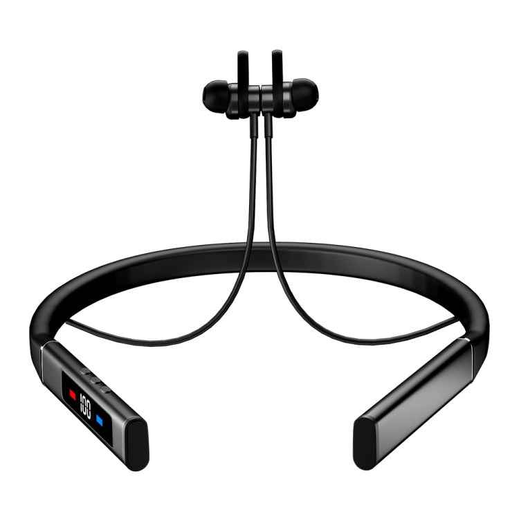 k18 Wireless Bluetooth Neck-mounted Magnetic Noise Cancelling Earphone with Digital Display Function