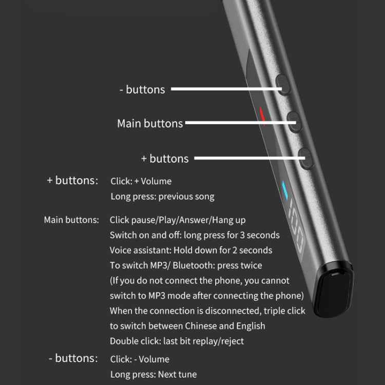 k18 Wireless Bluetooth Neck-mounted Magnetic Noise Cancelling Earphone with Digital Display Function