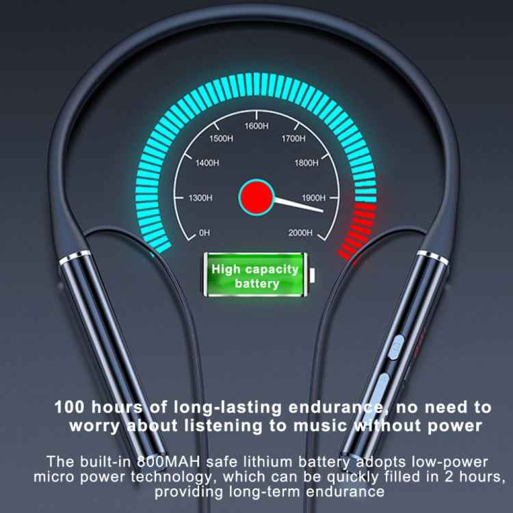 k18 Wireless Bluetooth Neck-mounted Magnetic Noise Cancelling Earphone with Digital Display Function