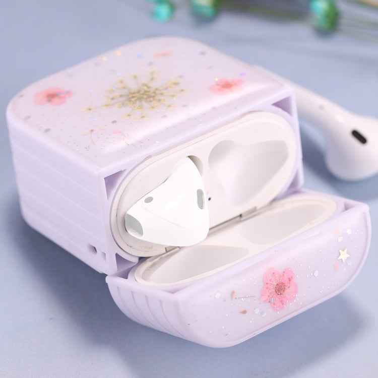 For AirPods 1 / 2 Gypsophila Flowers Pattern Wireless Earphone Protective Case