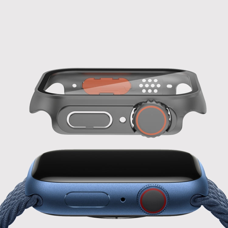 For Apple Watch Series 9 / 8 / 7 45mm Film PC Watch Case with Detachable Button, For Apple Watch Series 9 / 8 / 7 45mm