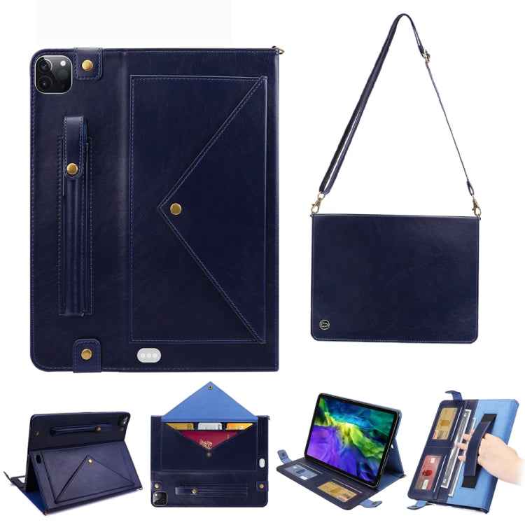 Envelope Horizontal Flip PU Leather Case with Card Slots & Pen Slots & Holder & Wallet & Photo Frame & Shoulder Strap