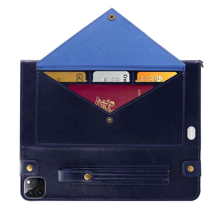 Envelope Horizontal Flip PU Leather Case with Card Slots & Pen Slots & Holder & Wallet & Photo Frame & Shoulder Strap