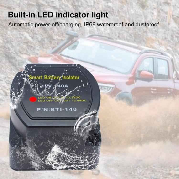 12V 140A Car Yacht RV Smart Dual Battery Isolation Controller with Relay