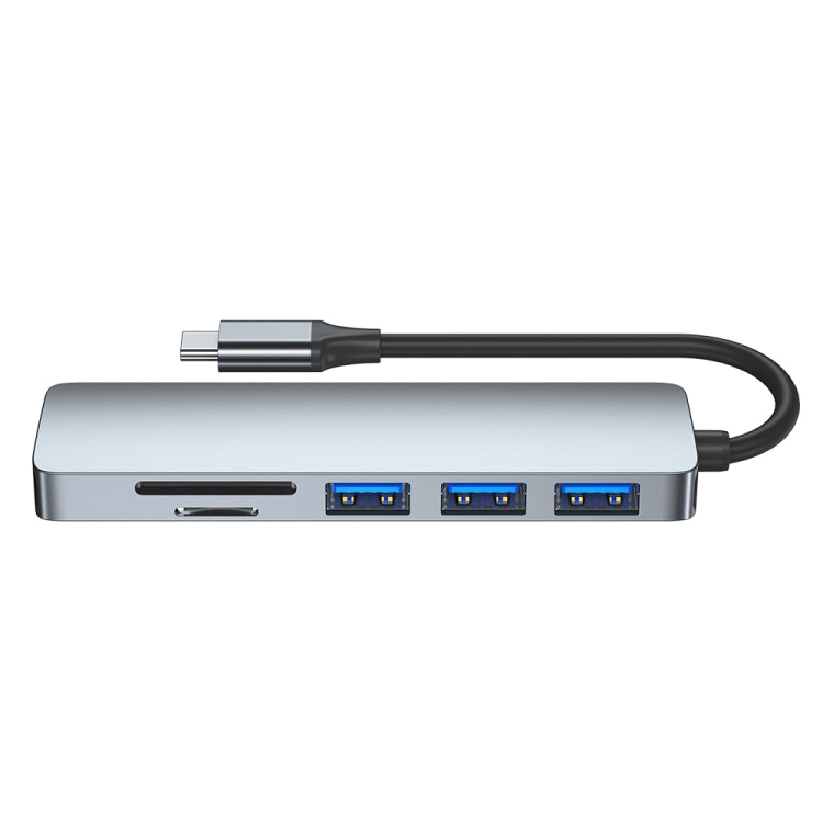 6-in-1 USB-C / Type-C to USB Docking Station HUB Adapter, 6 in 1