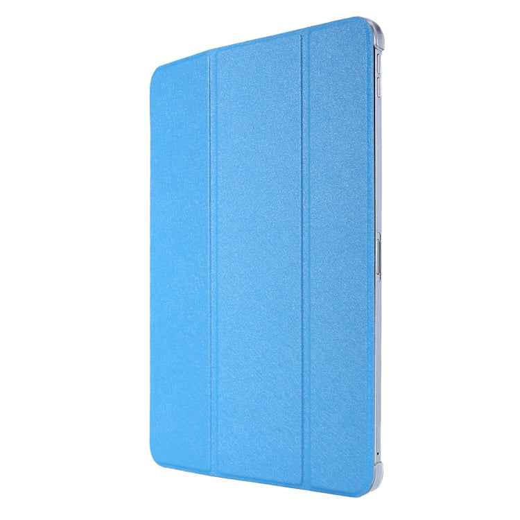 TPU Silk Texture Three-fold Horizontal Flip Leather Case with Holder
