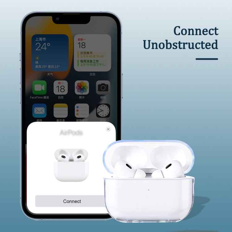 For AirPods Pro 2 Earphone Transparent TPU Protective Case