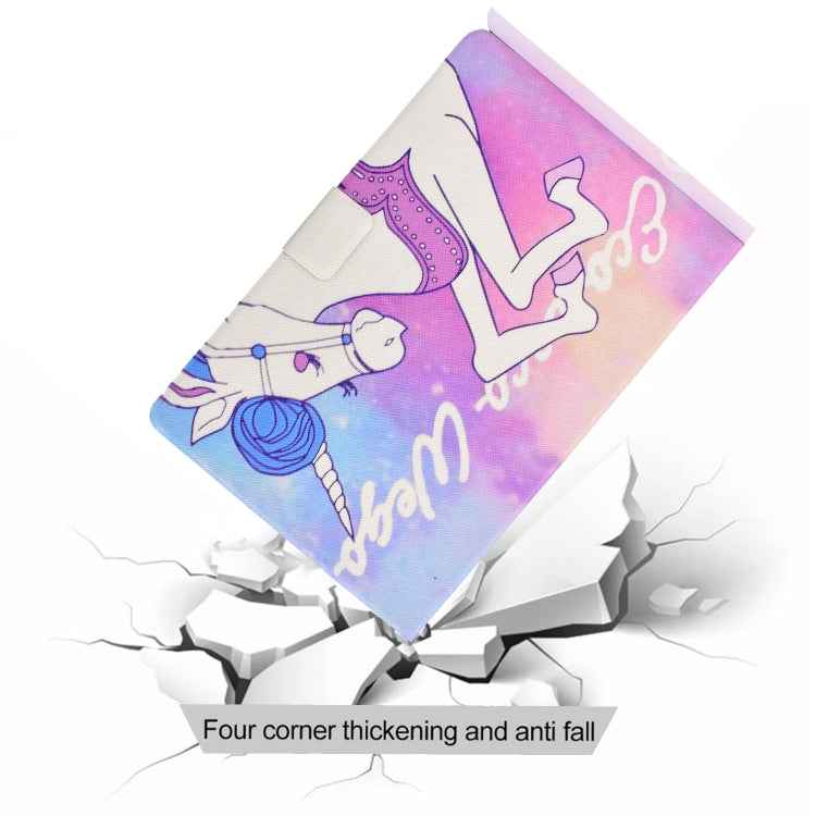 Electric Pressed Left Right Flat Feather Case with Sleep Function Pen Cover & Card Slot & Holder