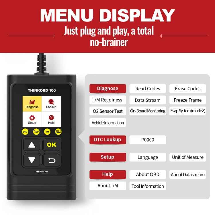 THINKCAR THINKOBD 100 OBD2 Car Scanner OBDII Diagnostic Tool, THINKOBD