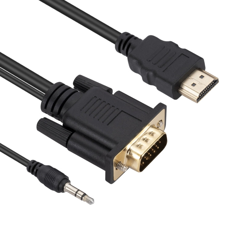 HDMI to VGA Adapter Cable with Audio, Length 1.8m, HDMI to VGA