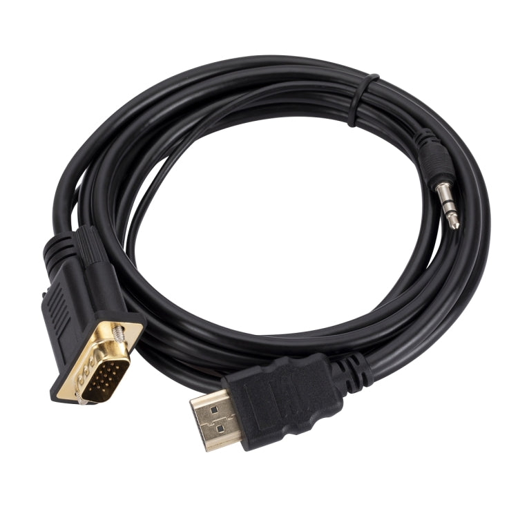 HDMI to VGA Adapter Cable with Audio, Length 1.8m, HDMI to VGA