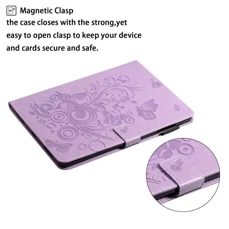 Butterflies Embossing Pattern Horizontal Flip Leather Case with Holder & Card Slot