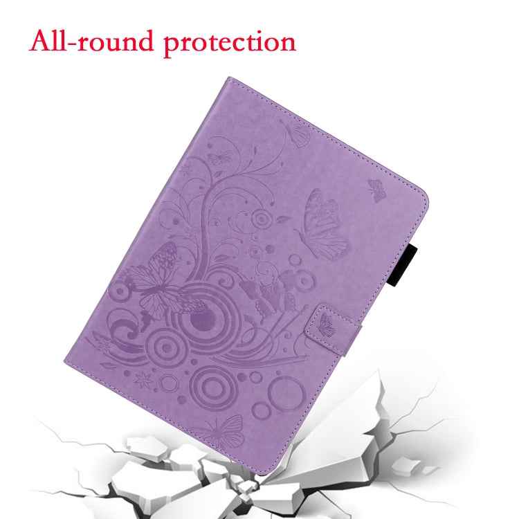 Butterflies Embossing Pattern Horizontal Flip Leather Case with Holder & Card Slot