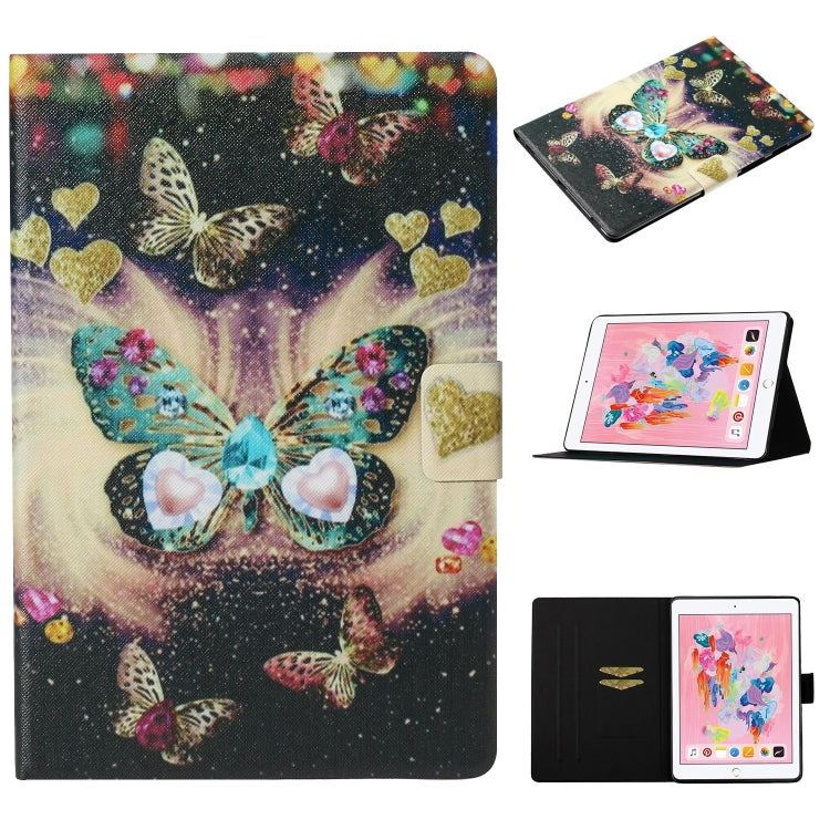 Coloured Drawing Pattern Horizontal Flip Leather Case with Holder & Card Slot & Sleep / Wake-up Function