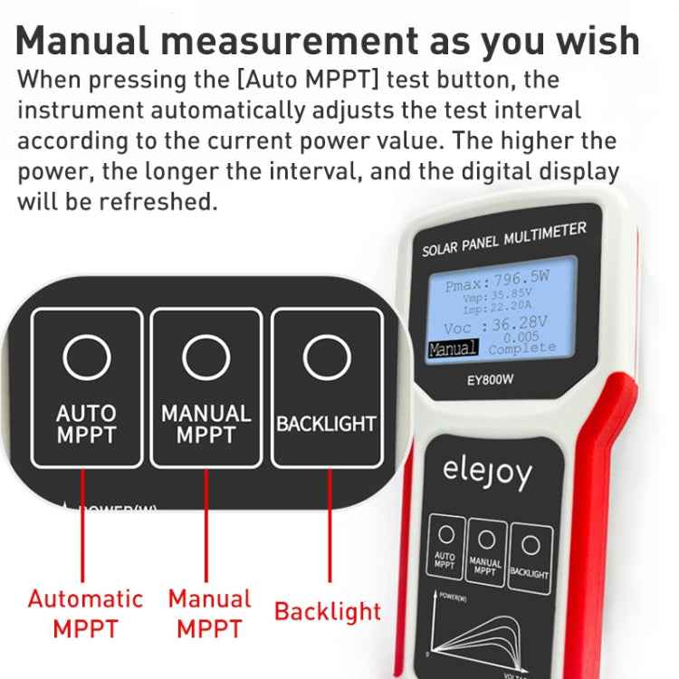 800W Solar Panel Power Supply Multimeter