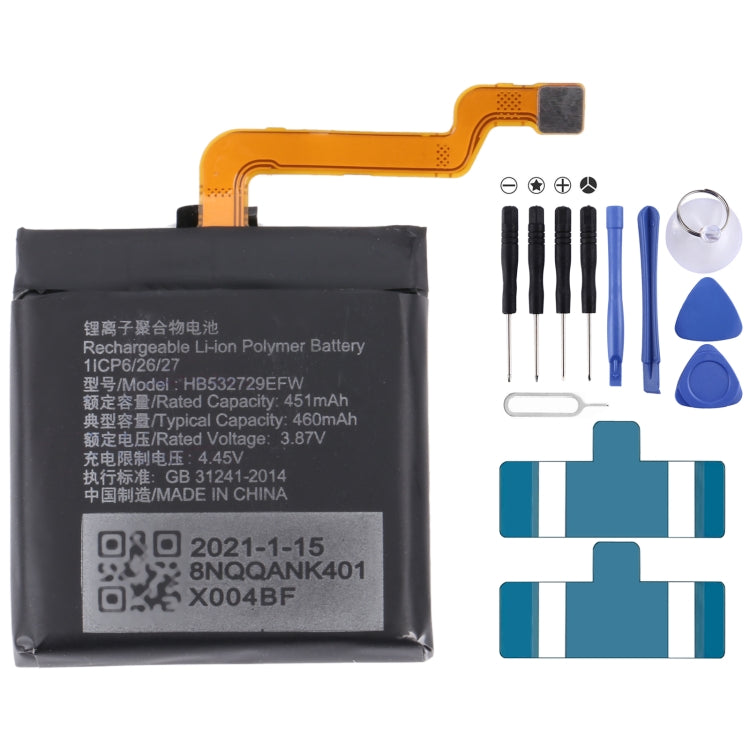 Batería de repuesto para Samsung Gear Live SM-R382 300 mAh EB-BR382ABE, para SONY Smart Watch 3, para HUAMI AMAZFIT GTS 2/GTS 2 Mini, para Amazfit GTR 2/2E, para Huawei GT2 Pro, para Huawei GS PRO, para Samsung Galaxy Buds Pro...