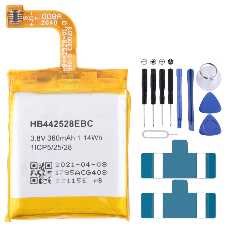 Batería de repuesto para Samsung Gear Live SM-R382 300 mAh EB-BR382ABE, para SONY Smart Watch 3, para HUAMI AMAZFIT GTS 2/GTS 2 Mini, para Amazfit GTR 2/2E, para Huawei GT2 Pro, para Huawei GS PRO, para Samsung Galaxy Buds Pro...