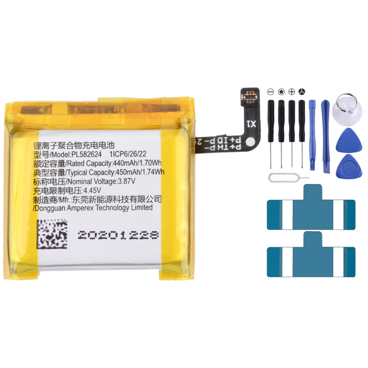 Batería de repuesto para Samsung Gear Live SM-R382 300 mAh EB-BR382ABE, para SONY Smart Watch 3, para HUAMI AMAZFIT GTS 2/GTS 2 Mini, para Amazfit GTR 2/2E, para Huawei GT2 Pro, para Huawei GS PRO, para Samsung Galaxy Buds Pro...