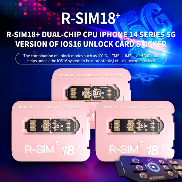 Tarjeta de desbloqueo universal 5G con tarjeta R-SIM 18+ que convierte un dispositivo bloqueado en uno desbloqueado con sistema iOS16.