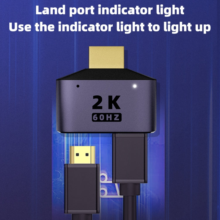 Adaptateur HDMI 2 en 1 2K 60 Hz avec voyants lumineux