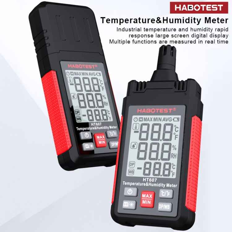 HABOTEST HT607 Portable Handheld Temperature Humidity Tester, HT607