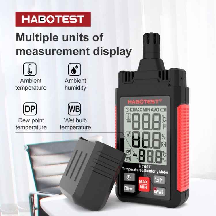 HABOTEST HT607 Portable Handheld Temperature Humidity Tester, HT607