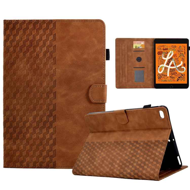 For iPad mini 5 / 4 / 3 / 2 / 1 Rhombus Embossed Leather Smart Tablet Case