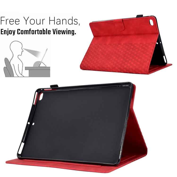 For iPad 9.7 2017 / 2018 / Air / Air 2 Rhombus Embossed Leather Smart Tablet Case