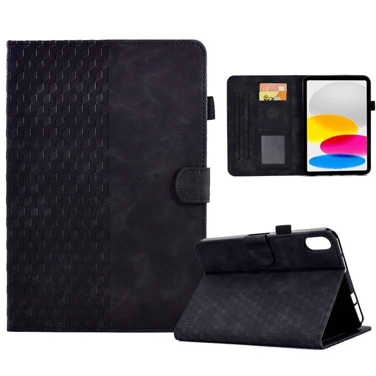 For iPad 10th Gen 10.9 2022 Rhombus Embossed Leather Smart Tablet Case