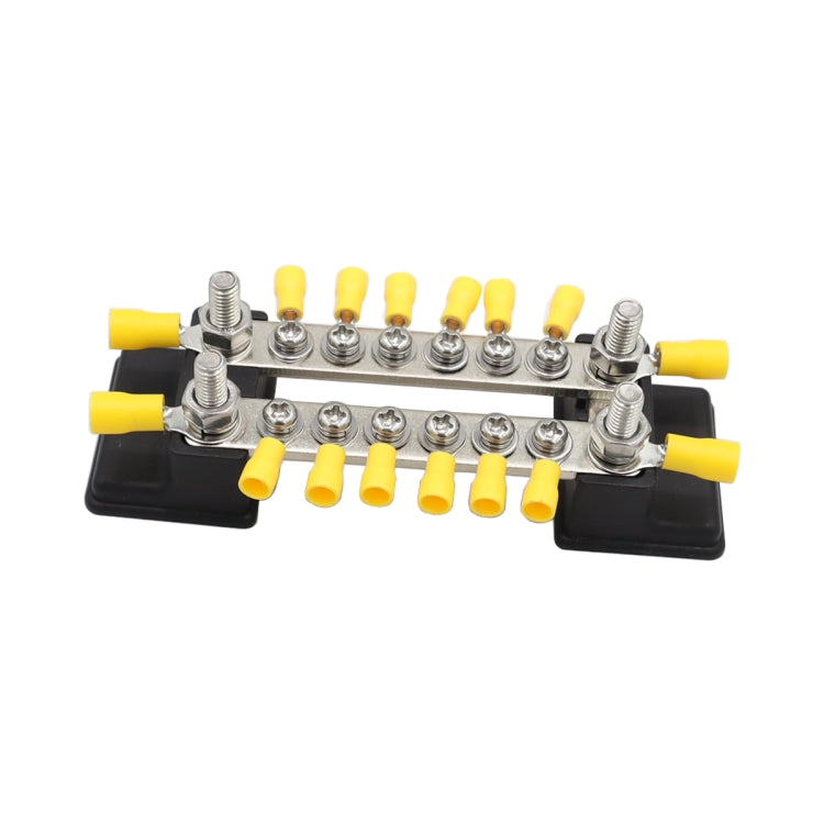 CP-3052 150A 12-48V RV Yacht Double-row 6-way Busbar with 16pcs Terminals, CP-3052
