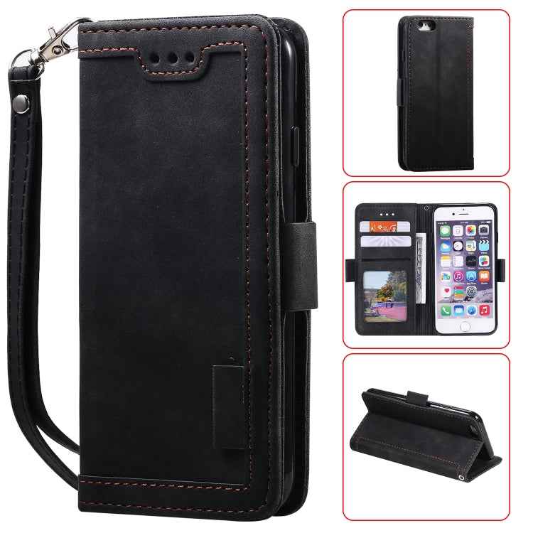 Retro Splicing Horizontal Flip Leather Case with Card Slots & Holder & Wallet