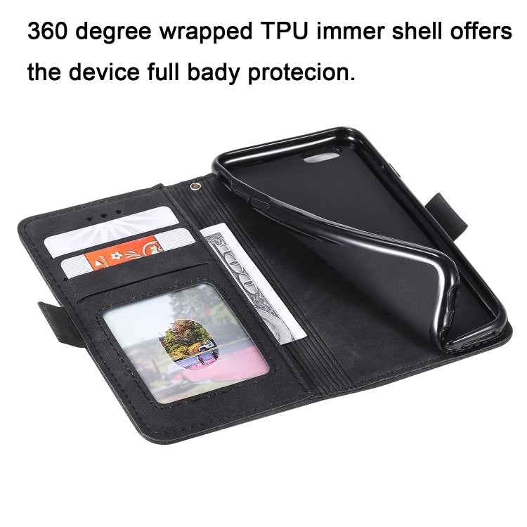 Retro Splicing Horizontal Flip Leather Case with Card Slots & Holder & Wallet