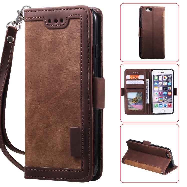 Retro Splicing Horizontal Flip Leather Case with Card Slots & Holder & Wallet