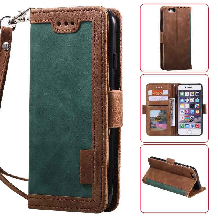 Retro Splicing Horizontal Flip Leather Case with Card Slots & Holder & Wallet