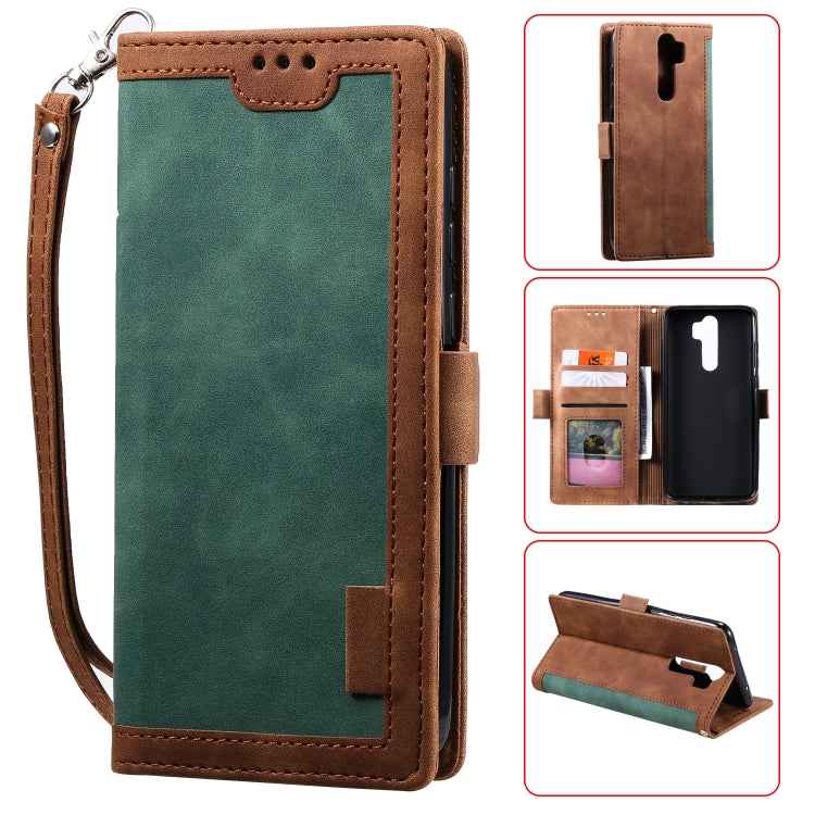 Retro Splicing Horizontal Flip Leather Case with Card Slots & Holder & Wallet