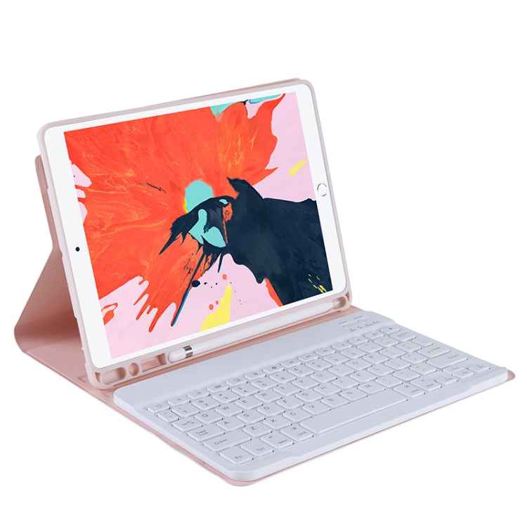 T11B 2020 For iPad Air 4 / Air 5 / Pro 11 inch 2022 / 2021 / 2020 / 2018 TPU Candy Color Ultra-thin Bluetooth Keyboard Protective Case with Stand & Pen Slot