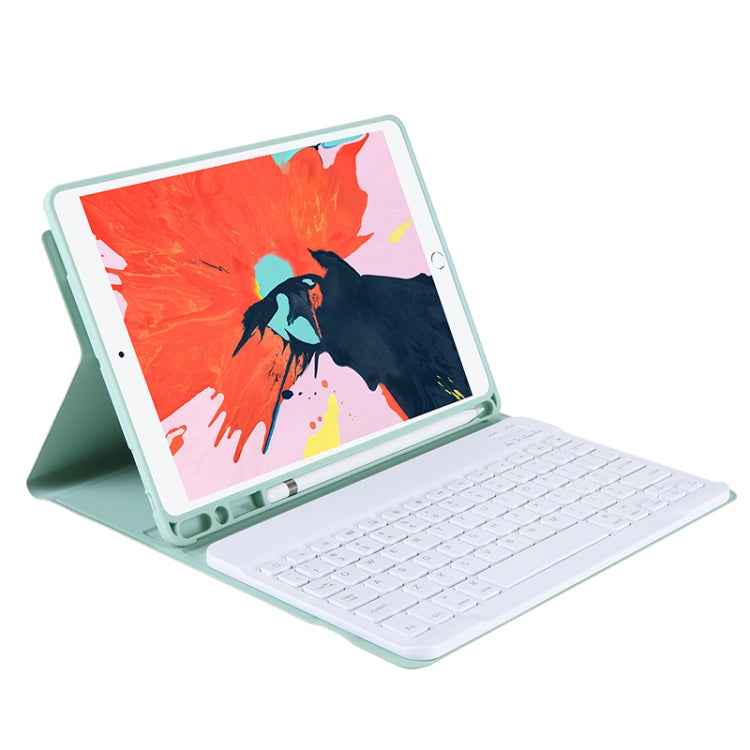 T102B For iPad Air / Pro 10.5 inch (2019) TPU Candy Color Ultra-thin Bluetooth Keyboard Protective Case with Stand & Pen Slot
