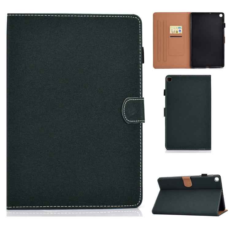 Solid Color Tablet PC Universal Magnetic Horizontal Flip Leather Case with Card Slots & Holder, For Galaxy Tab S5e T720