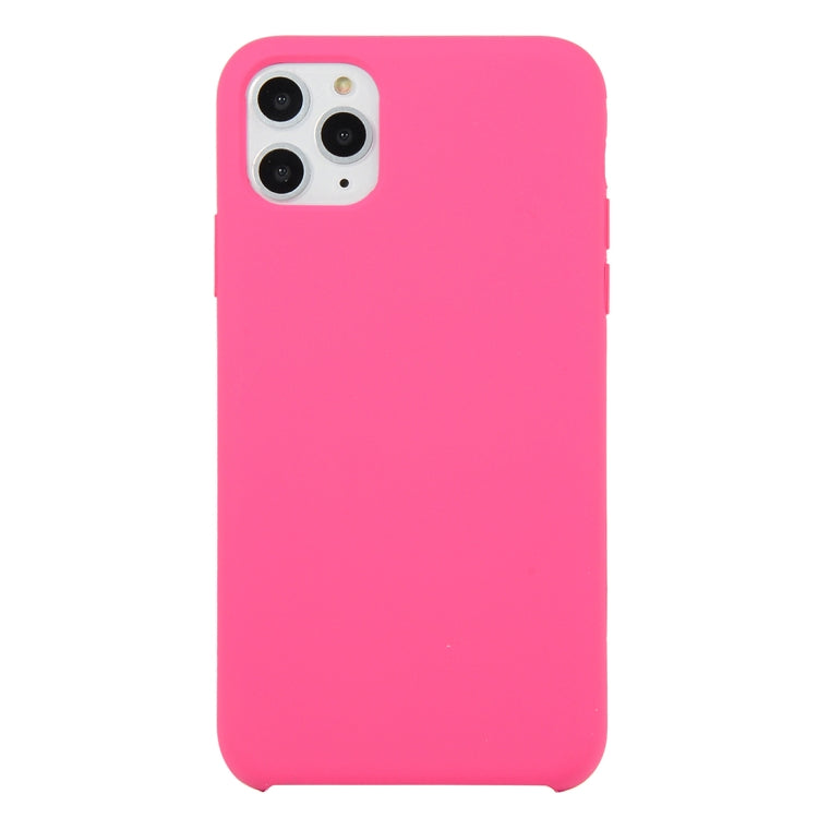 For iPhone 11 Solid Color Solid Silicone Shockproof Case (Hibiscus Pink), For iPhone 11 Pro