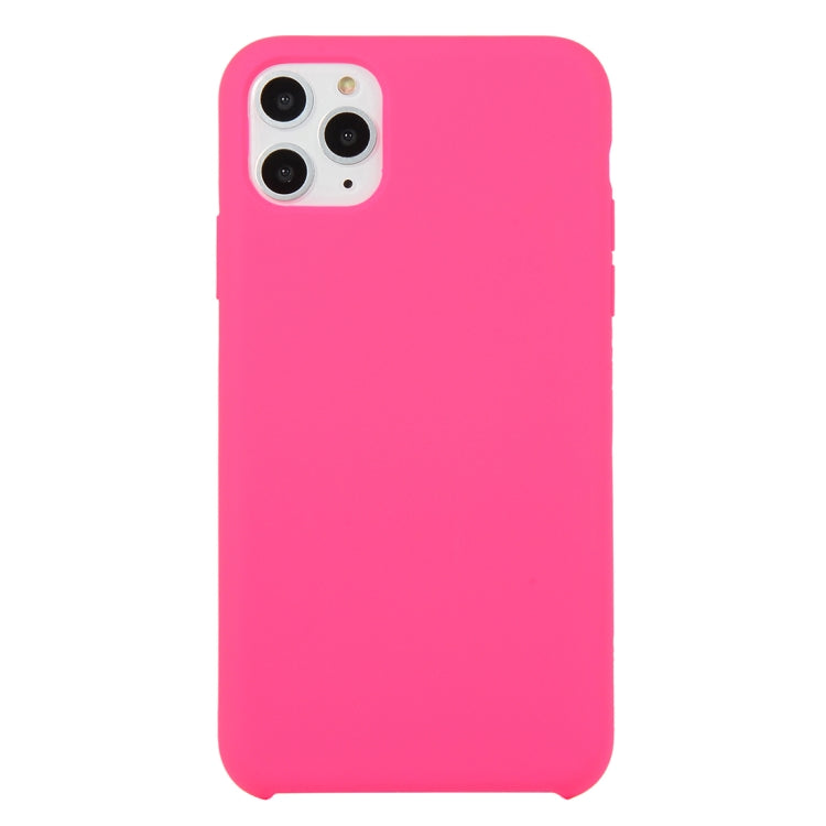For iPhone 11 Solid Color Solid Silicone Shockproof Case (Hibiscus Pink), For iPhone 11 Pro Max