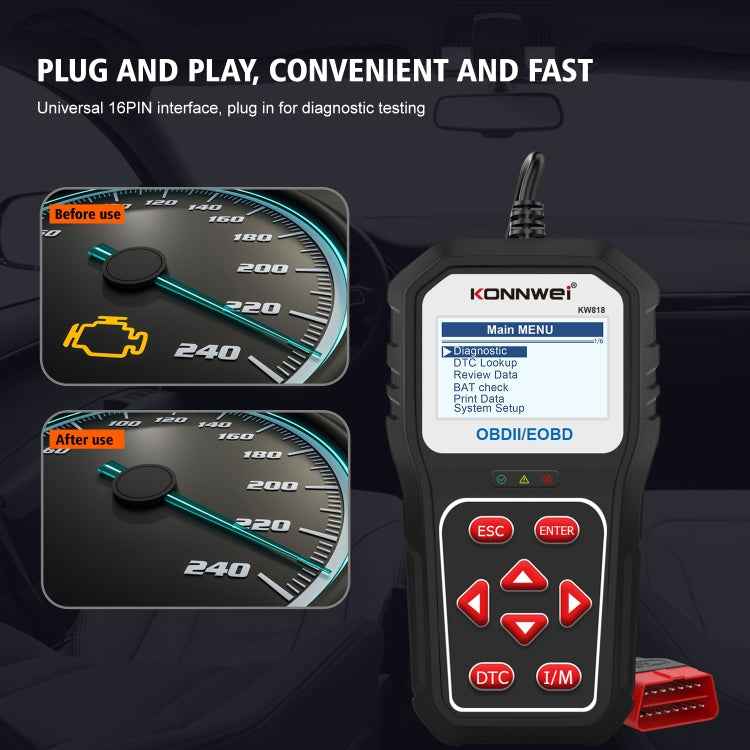 KONNWE KW818 Car OBD2 Bluetooth Fault Detector Diagnostic Tools