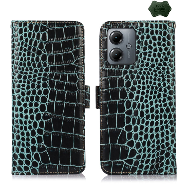 Crocodile Top Layer Cowhide Leather Phone Case, For Motorola Edge 50 Global, For Motorola Edge 50 Neo, For Motorola Moto G04 / G24, For Motorola Moto G34, For Motorola Moto G14 4G, For Motorola Moto G Power 2023
