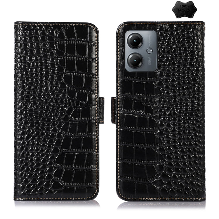 Crocodile Top Layer Cowhide Leather Phone Case, For Motorola Edge 50 Global, For Motorola Edge 50 Neo, For Motorola Moto G04 / G24, For Motorola Moto G34, For Motorola Moto G14 4G, For Motorola Moto G Power 2023