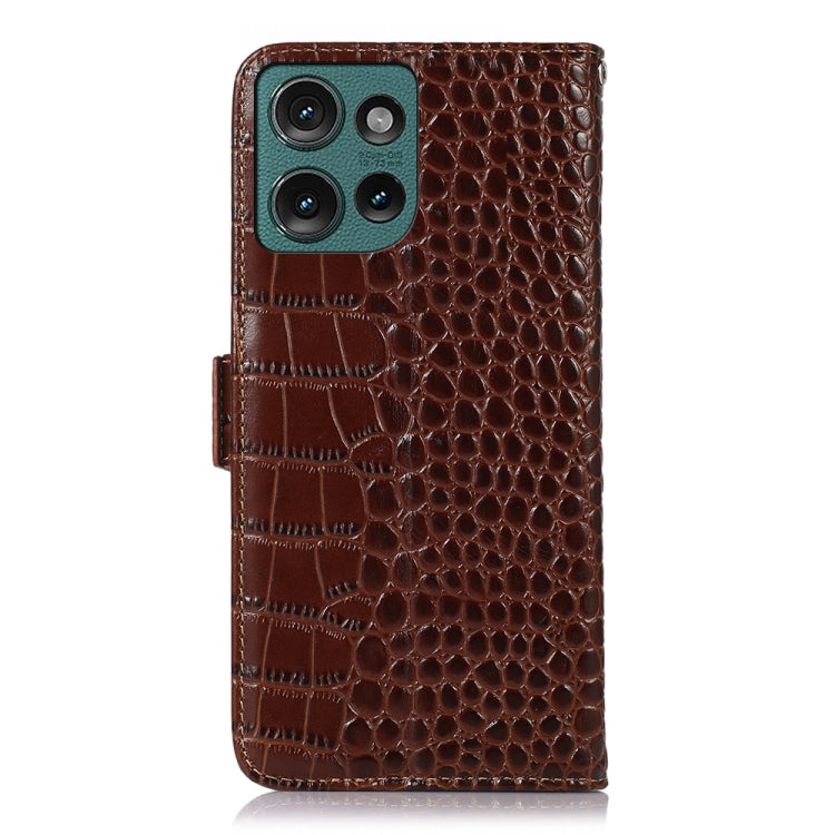 Crocodile Top Layer Cowhide Leather Phone Case, For Motorola Edge 50 Global, For Motorola Edge 50 Neo, For Motorola Moto G04 / G24, For Motorola Moto G34, For Motorola Moto G14 4G, For Motorola Moto G Power 2023